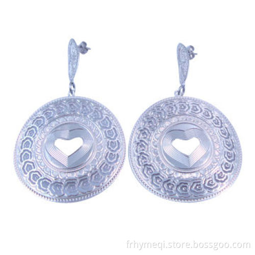 Feather Stud Earring with CNC Design